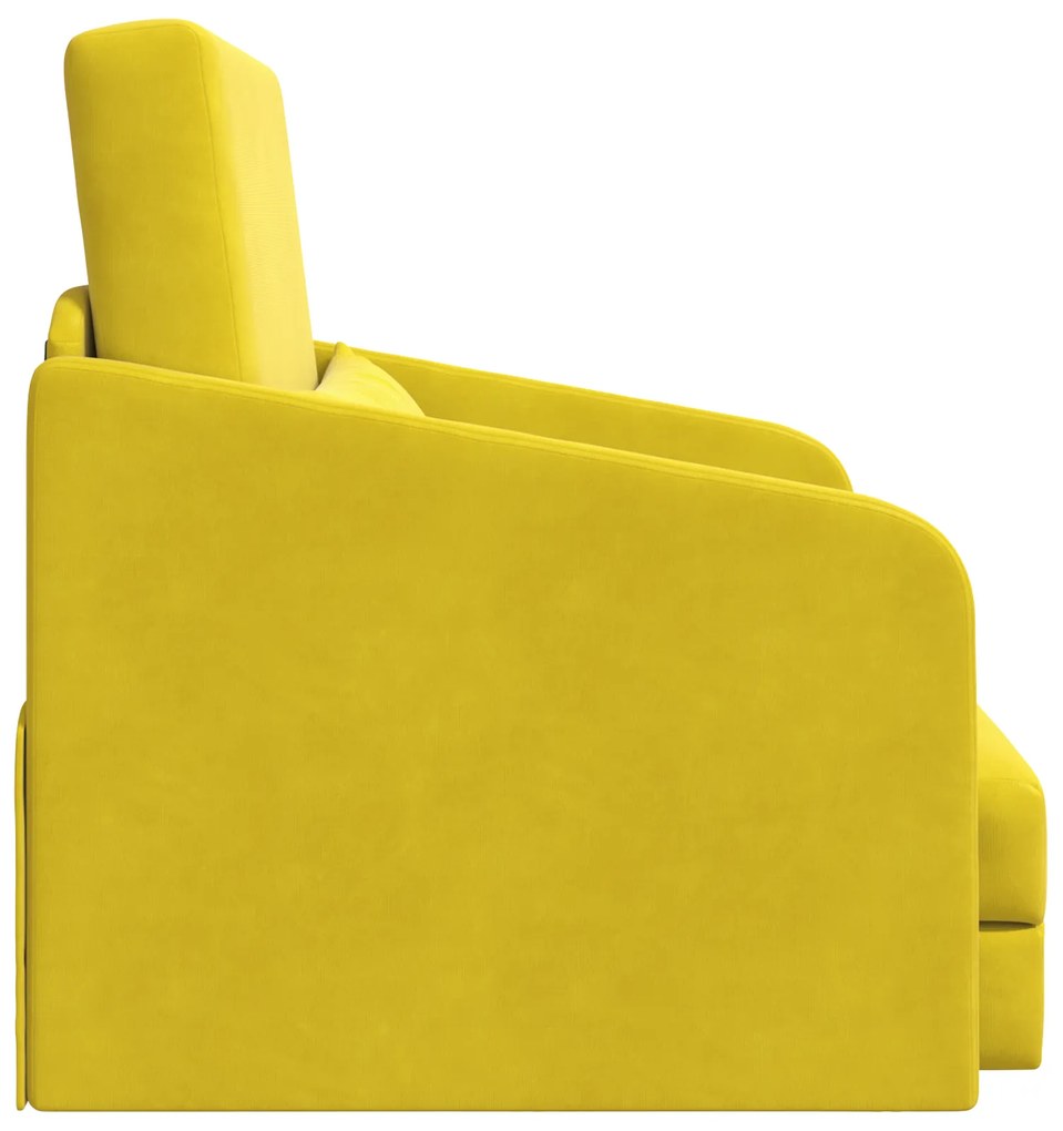 vidaXL Καναπές Κρεβάτι 2 σε 1 Κίτρινος 65x80x83 εκ. Βελούδο