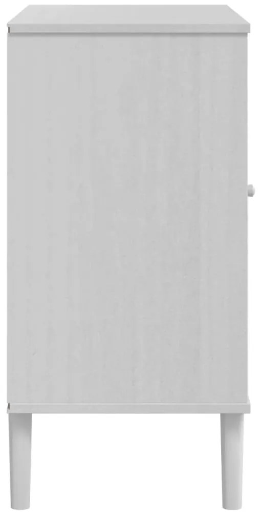 vidaXL Ντουλάπι SENJA Λευκό / Όψη Ρατάν 80x40x80 εκ. Μασίφ Ξύλο Πεύκου