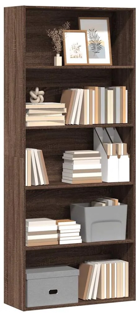 vidaXL Ντουλάπι βιβλίων καφέ δρυς 80x30x189 cm Κατασκευασμένο ξύλο