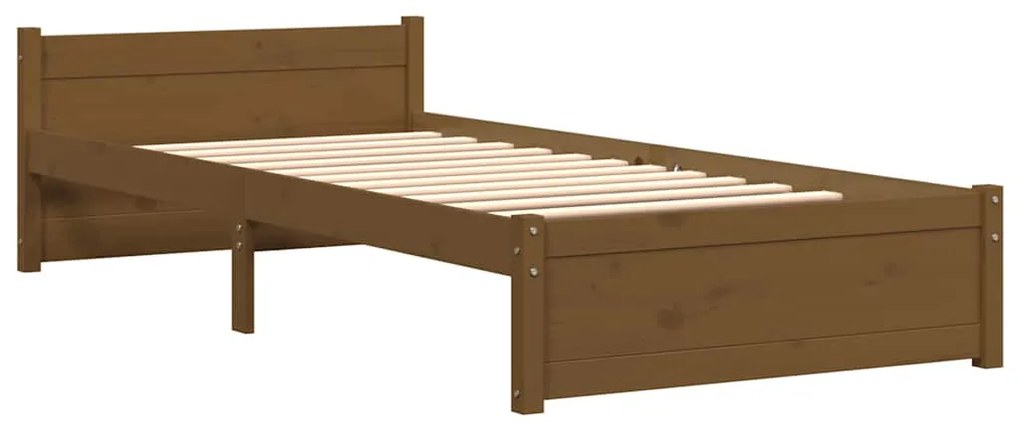 vidaXL Πλαίσιο Κρεβατιού Μελί 75x190 εκ. Ξύλο Πεύκου Small Single