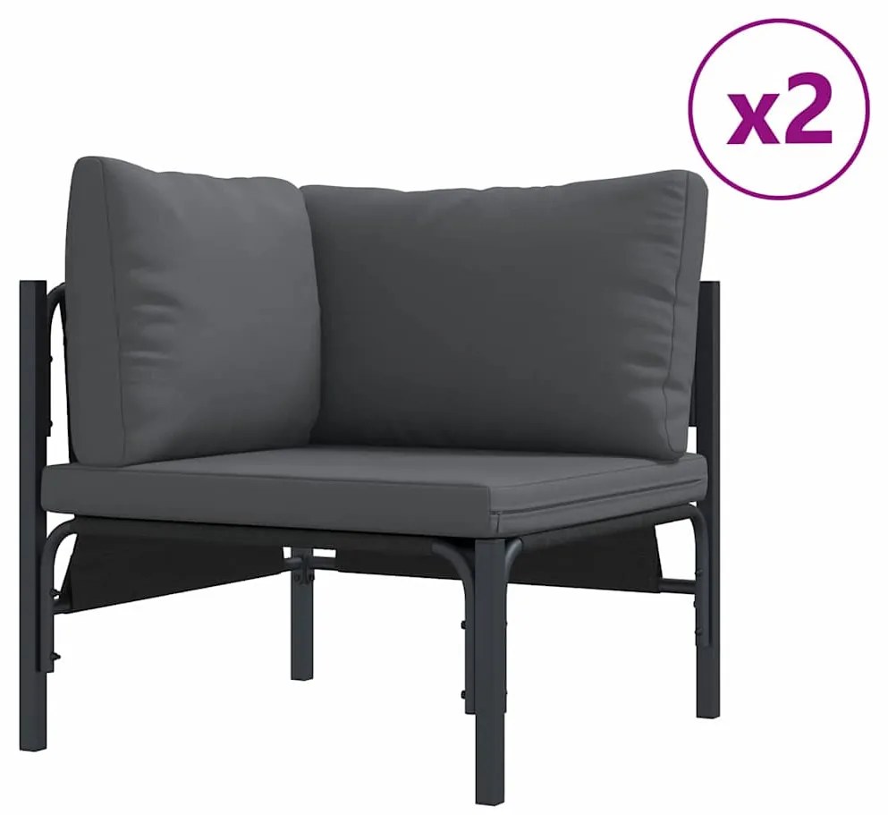vidaXL Σετ Καναπέ Κήπου 7 pcs Ανθρακί Ατσάλι