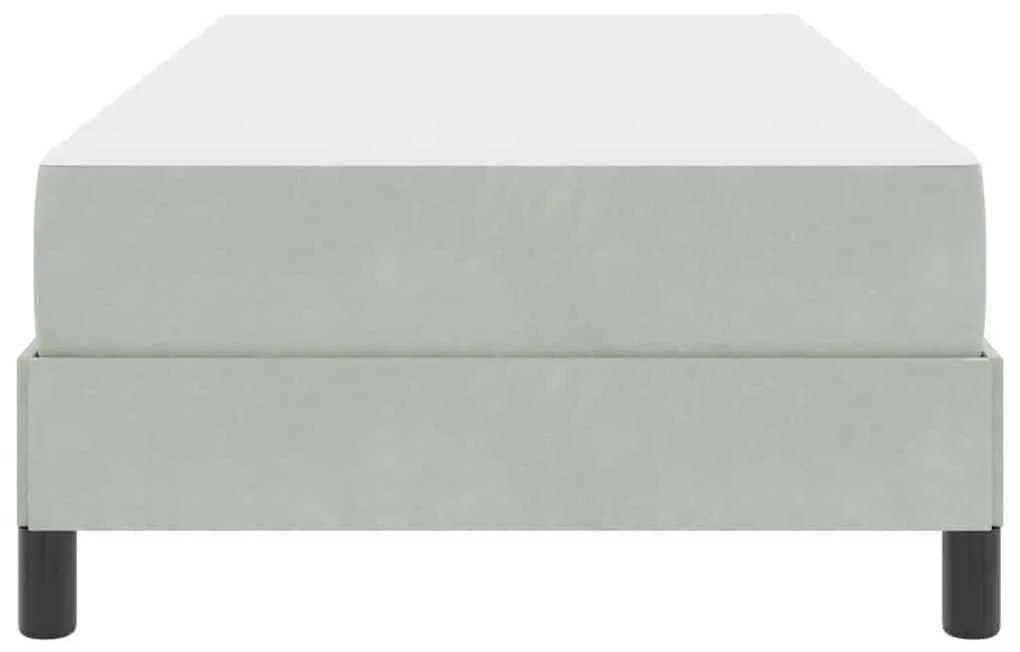 vidaXL Κρεβάτι box spring με στρώμα Ανοιχτό γκρι 100 x 200 cm Βελούδο
