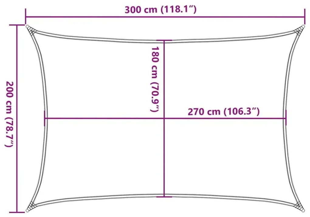 Πανί Σκίασης Ορθογώνιο Άμμου 2x3 μ. HDPE 160 γρ./μ² - Κίτρινο