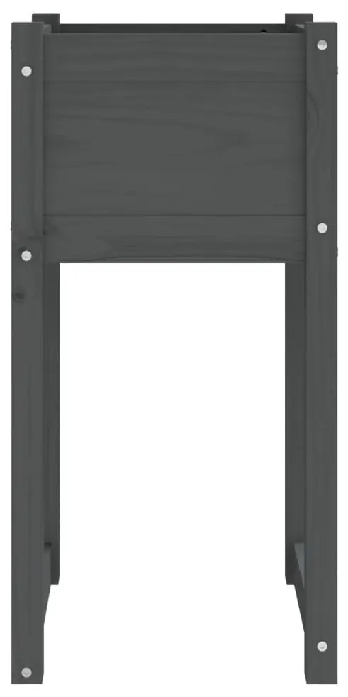 vidaXL Ζαρντινιέρες 2 τεμ. Γκρι 40x40x81 εκ. από Μασίφ Ξύλο Πεύκου