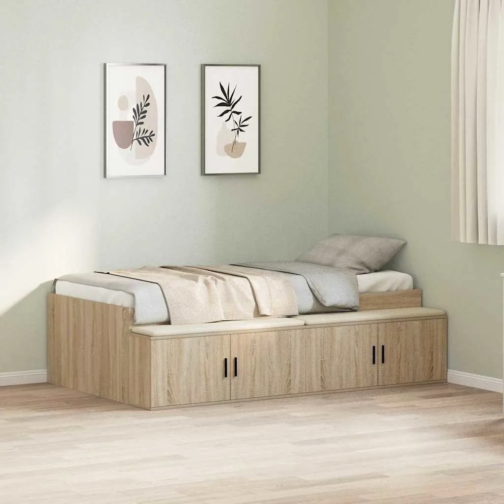 vidaXL Κρεβάτι με αποθηκευτικό χώρο Sonoma Δρυς 80 x 200 cm