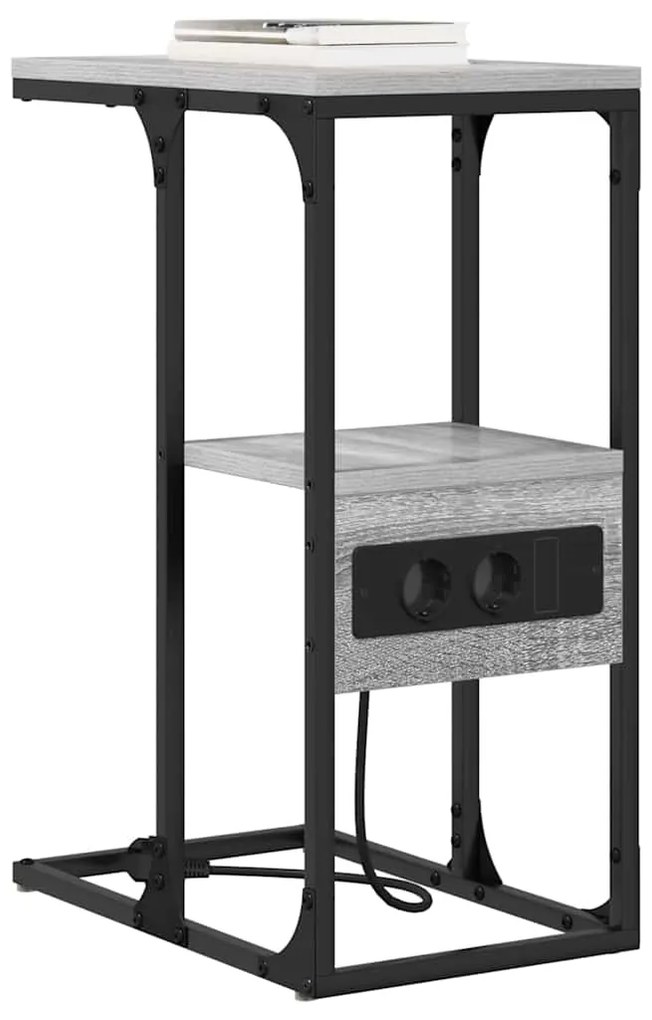 vidaXL Κομοδίνο Γκρι sonoma 41.5 x 26 x 60.5 εκ Επεξεργασμένο ξύλο
