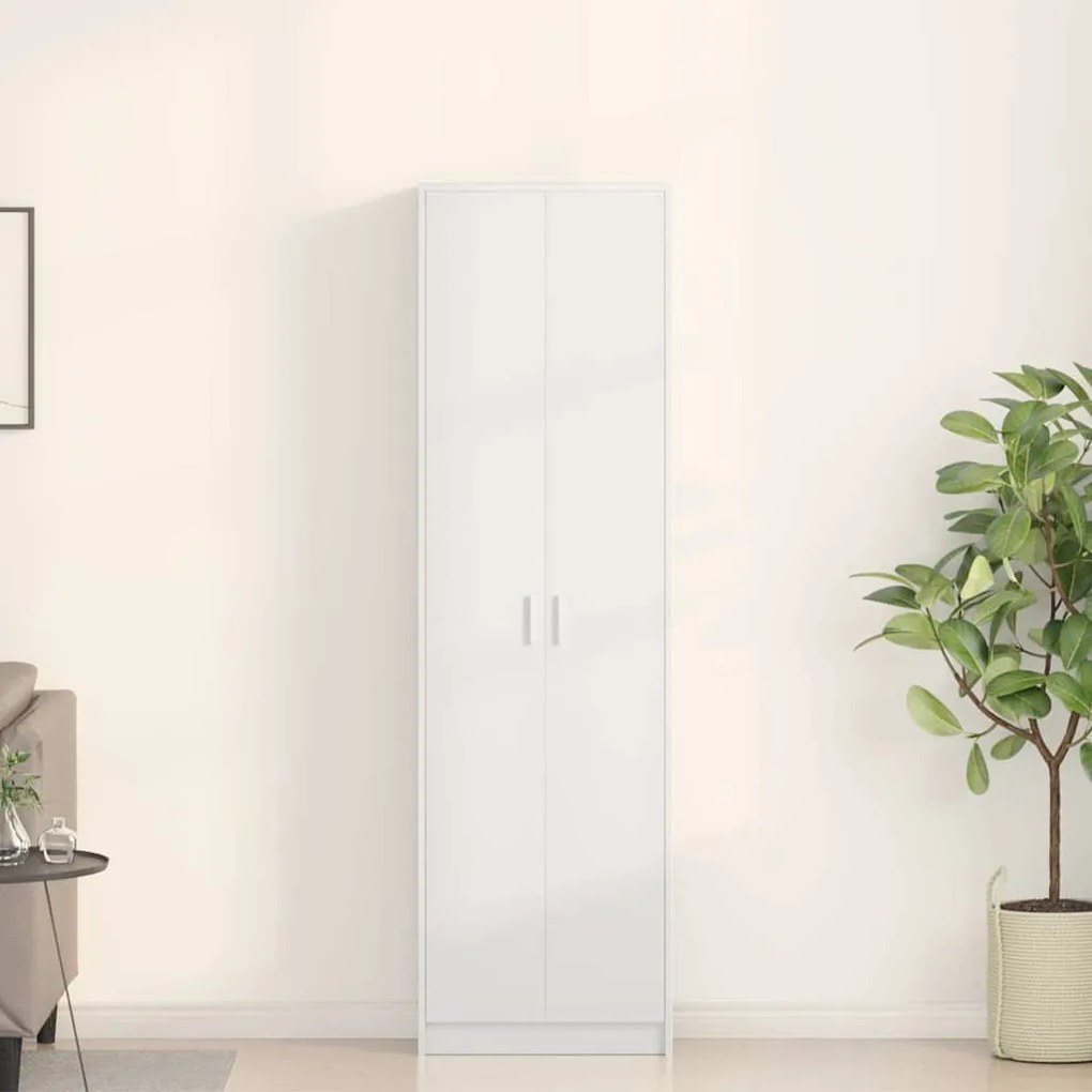 vidaXL Ντουλάπι με ράφι Λευκό 55 x 25 x 189 εκ. Επεξεργασμένο ξύλο