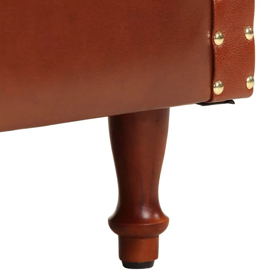 vidaXL Πολυθρόνα Μπάρελ Καφέ από Γνήσιο Δέρμα