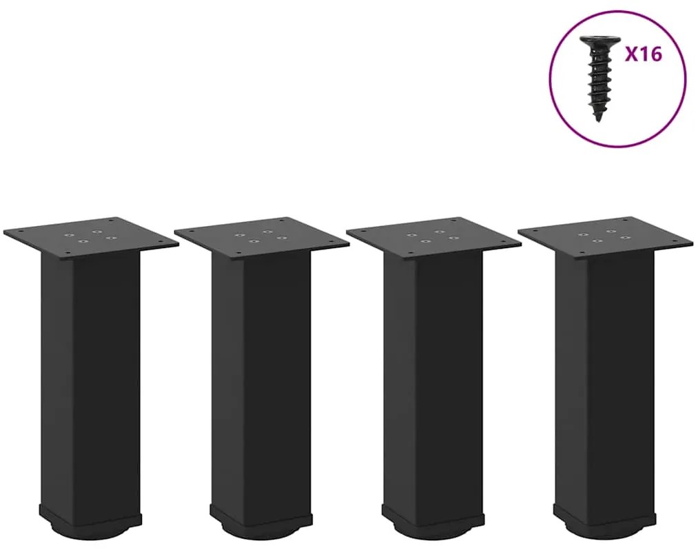 Πόδια Τραπεζιού Σαλονιού 4 τεμ. Μαύρο 30-32 εκ. Ατσάλινο