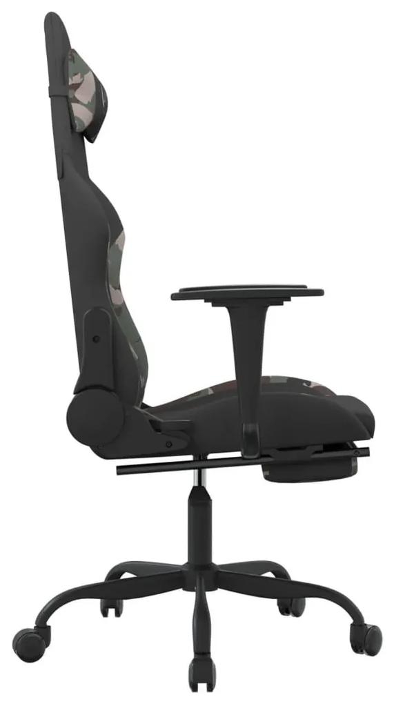 Καρέκλα Gaming Μαύρο/Παραλλαγή Ύφασμα με Υποπόδιο - Μαύρο