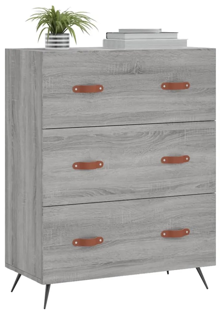 vidaXL Συρταριέρα Γκρι Sonoma 69,5 x 34 x 90 εκ. από Επεξεργ. Ξύλο