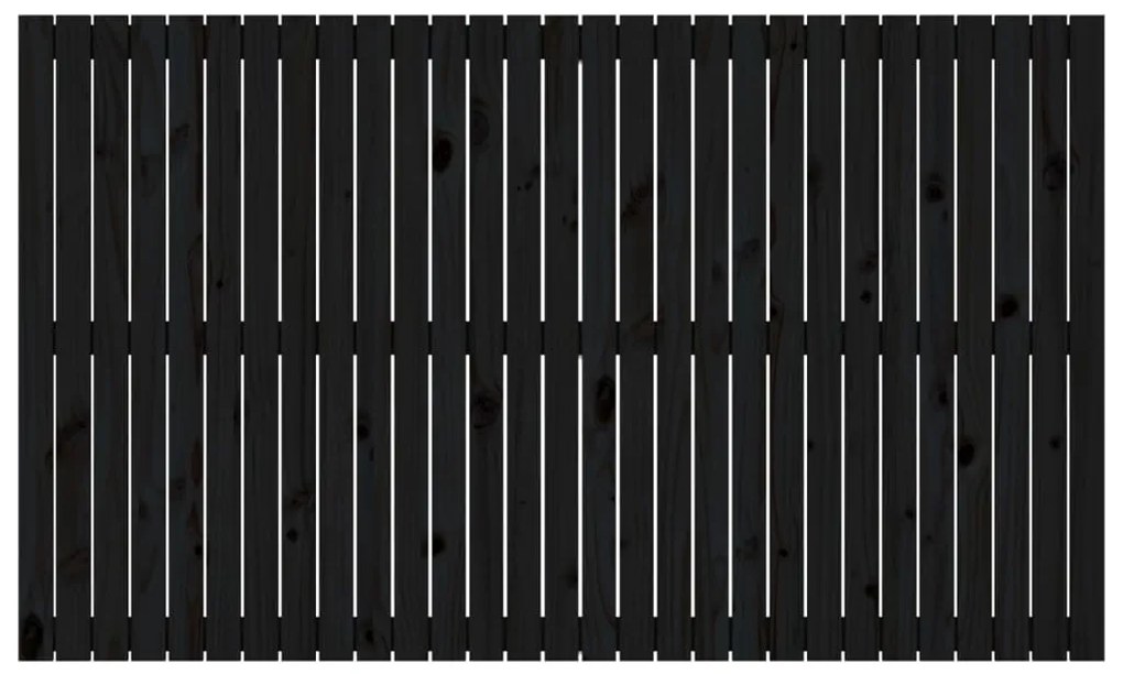 vidaXL Κεφαλάρι Τοίχου Μαύρο 185x3x110 εκ. από Μασίφ Ξύλο Πεύκου