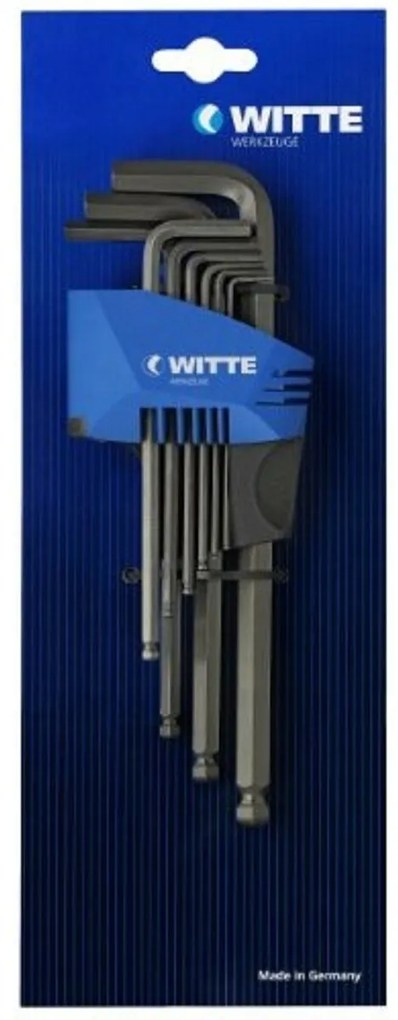 Σετ Κλειδιά Allen WITTE 1,5-2-2,5-3-4-5-6-8-10 mm Εξάγωνο Σετ Κλειδιά Allen 9 Τεμάχια