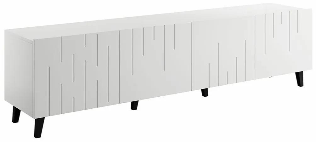 Τραπέζι Tv Charlotte 176, Άσπρο, Ο αριθμός των θυρών: 4, 200x52x42cm, 49 kg | Epipla1.gr