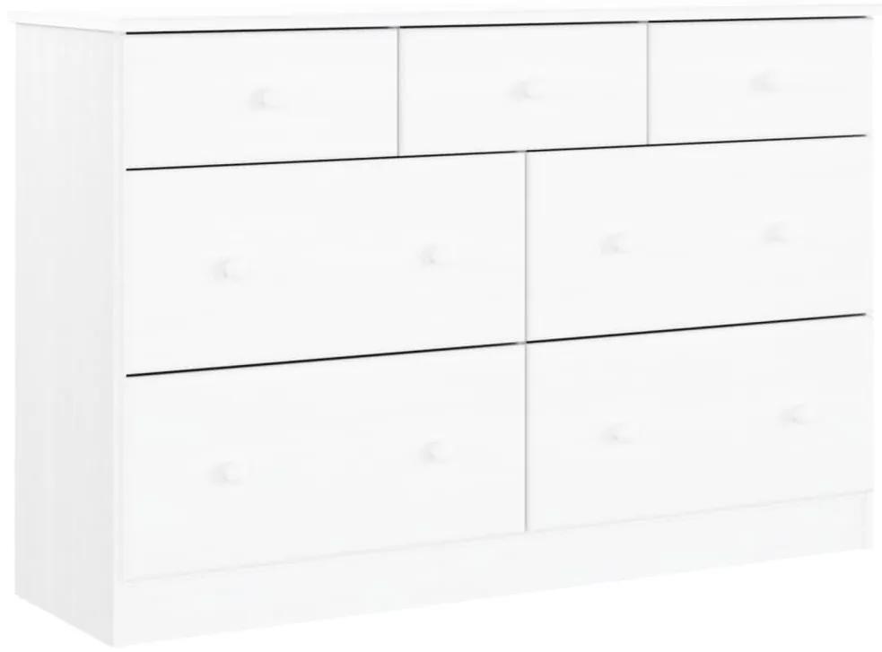Συρταριέρα ALTA Λευκή 112 x 35 x 73 εκ. από Μασίφ Ξύλο Πεύκου - Λευκό
