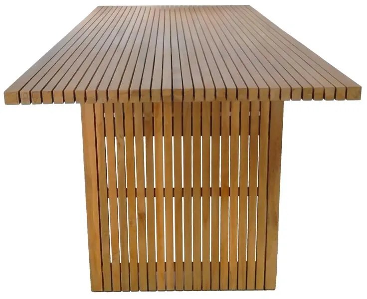 Τραπέζι Zibra teak ξύλο σε φυσική απόχρωση 220x100x75εκ 220x100x75 εκ.