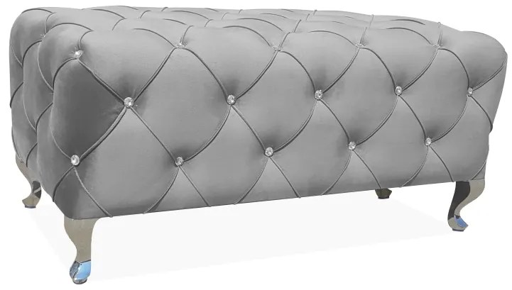 PUF / ΠΑΓΚΟΣ HESTIA VELVET GREY BLUVEL 14 / SILVER DIOMMI HESTIAV14S DIOMMI-80-1866
