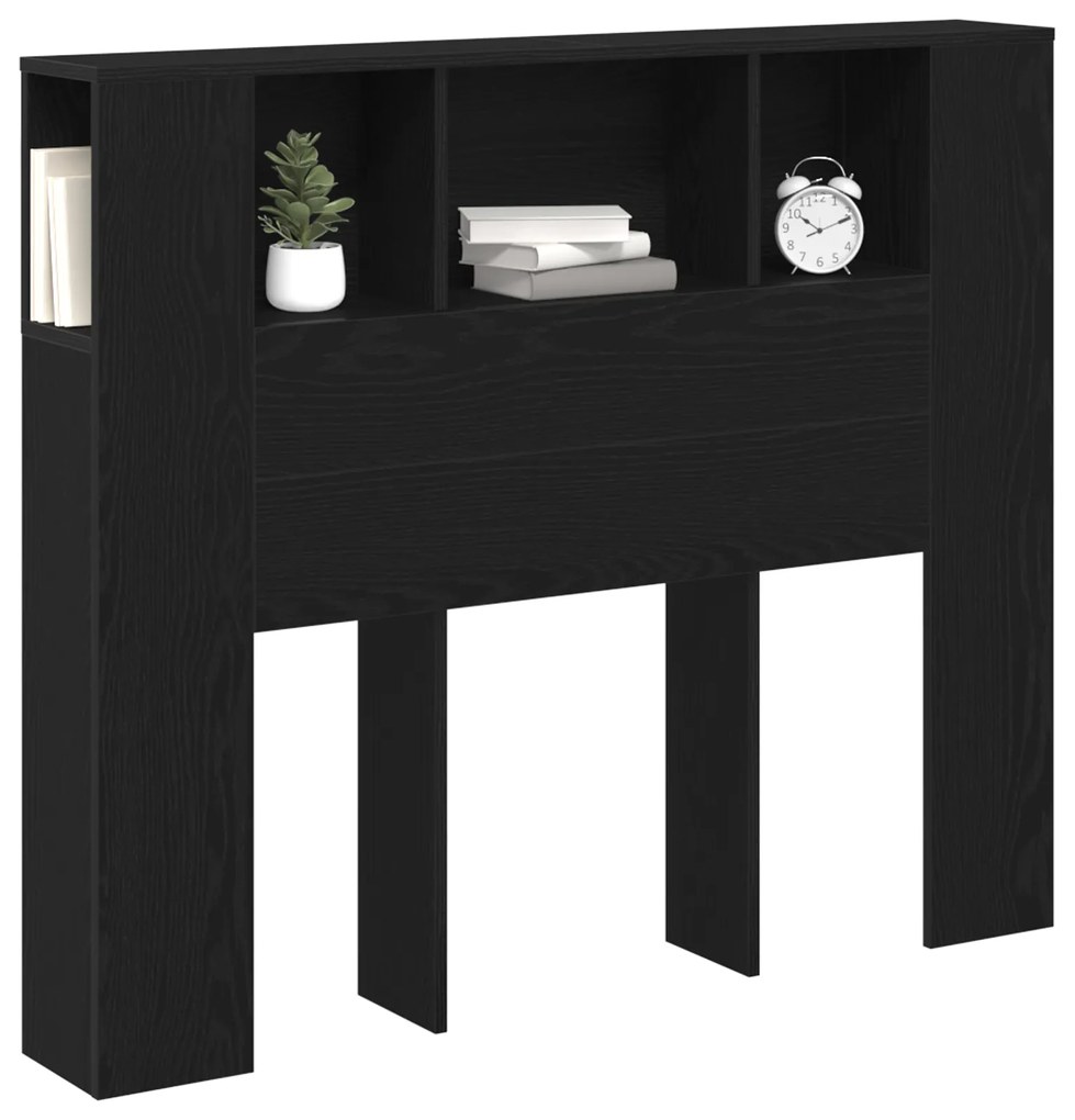 vidaXL Κεφαλάρι Ντουλάπα Μαύρη Βελανιδιά 120x19x104,5 εκ Επεξεργασμένο Ξύλο