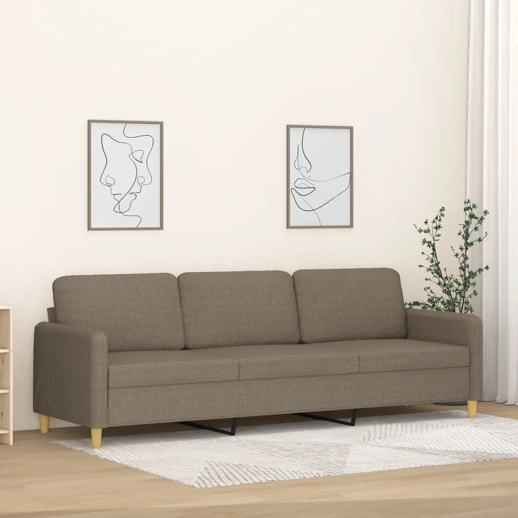 vidaXL Καναπές Τριθέσιος Taupe 180 εκ. Υφασμάτινος