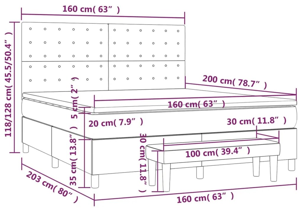 ΚΡΕΒΑΤΙ BOXSPRING ΜΕ ΣΤΡΩΜΑ ΜΑΥΡΟ 160X200 ΕΚ. ΥΦΑΣΜΑΤΙΝΟ 3136927