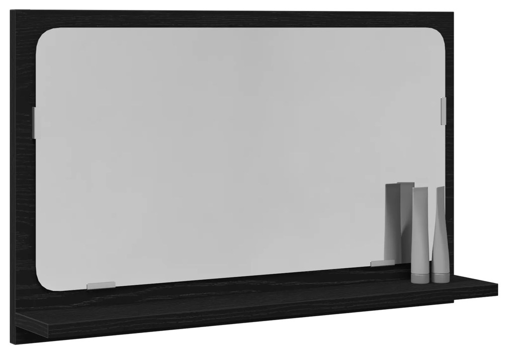 vidaXL Καθρέφτης μπάνιου  σε μαύρο δρυ, 60x10,5x37 εκ, φτιαγμένος από ξύλο