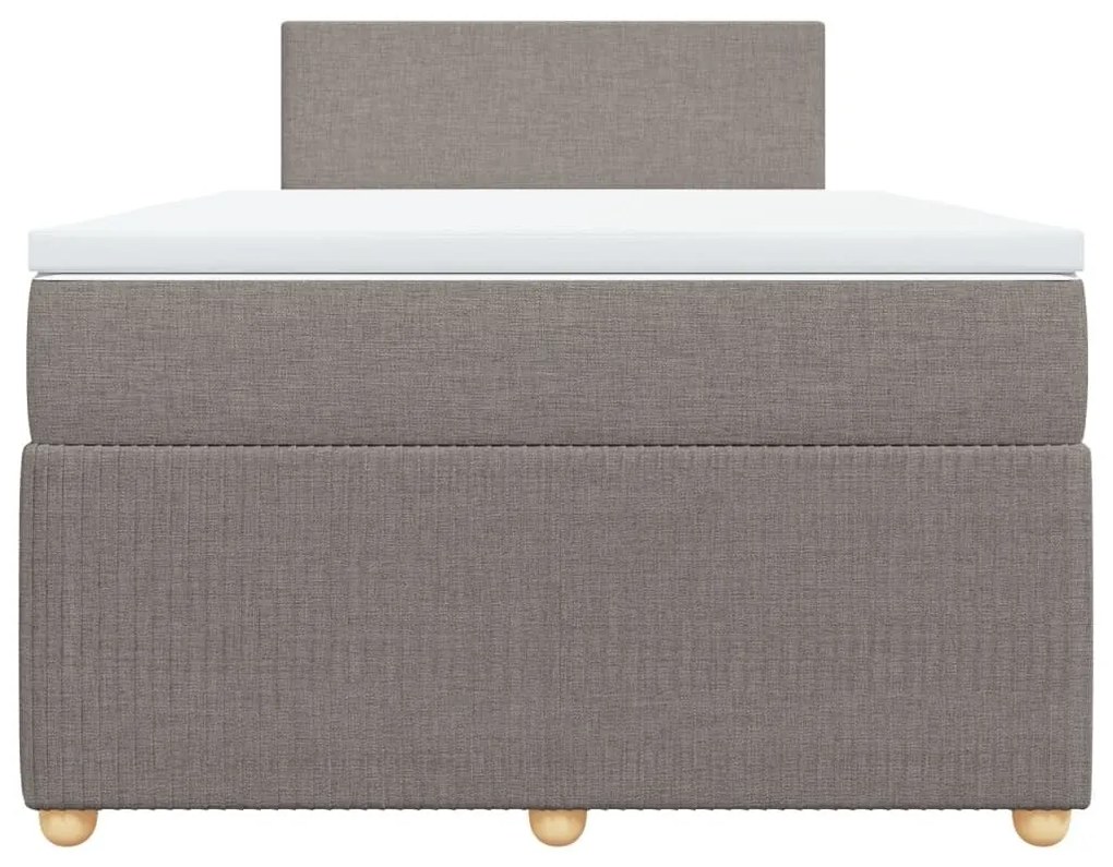 Κρεβάτι Boxspring με Στρώμα Taupe 120x190 εκ. Υφασμάτινο - Μπεζ-Γκρι