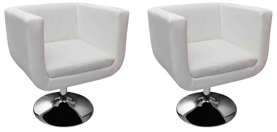 vidaXL Καρέκλες Μπαρ 2 τεμ. Λευκές από Συνθετικό Δέρμα