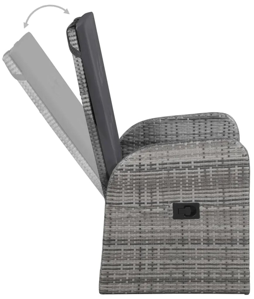 vidaXL Σετ Τραπεζαρίας Κήπου 3 Τεμαχίων Γκρι