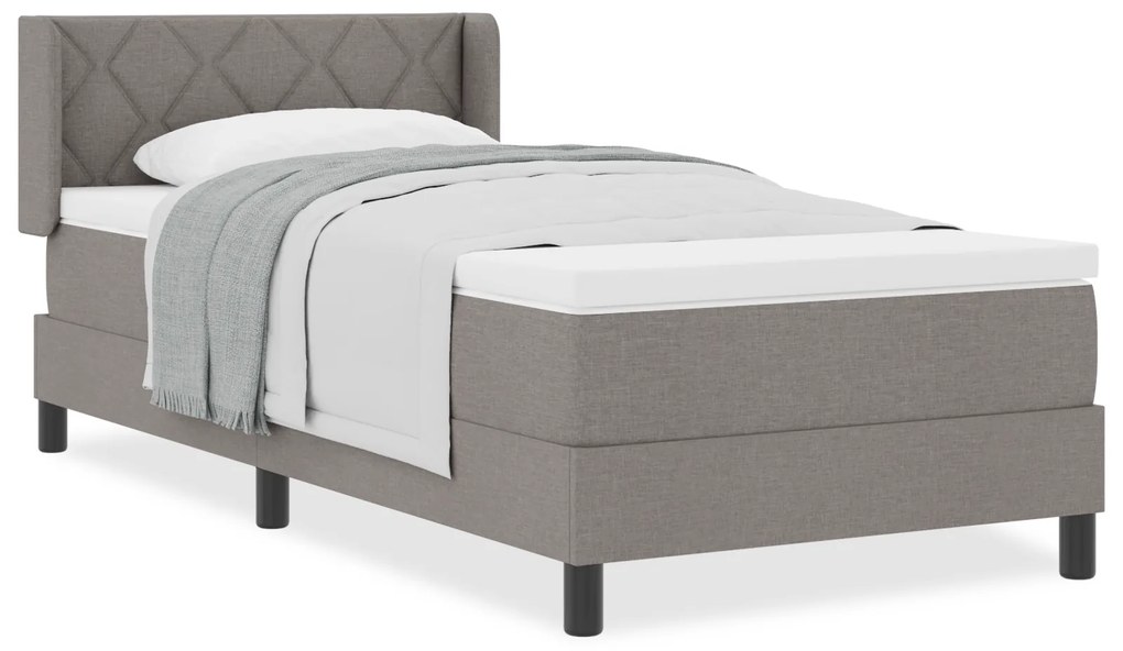 vidaXL Κρεβάτι Box Spring με Ματ στο Ταουπέ, 90 x 200 cm Υφάσματος