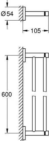 Πετσετοθήκη Grohe διπλή New Essentials