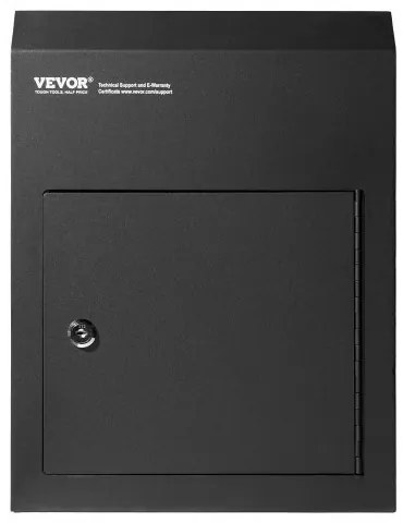 VEVOR Through The Door Key Drop Box 12x6x16" Mailbox with 1.8"12" Key Lock Black