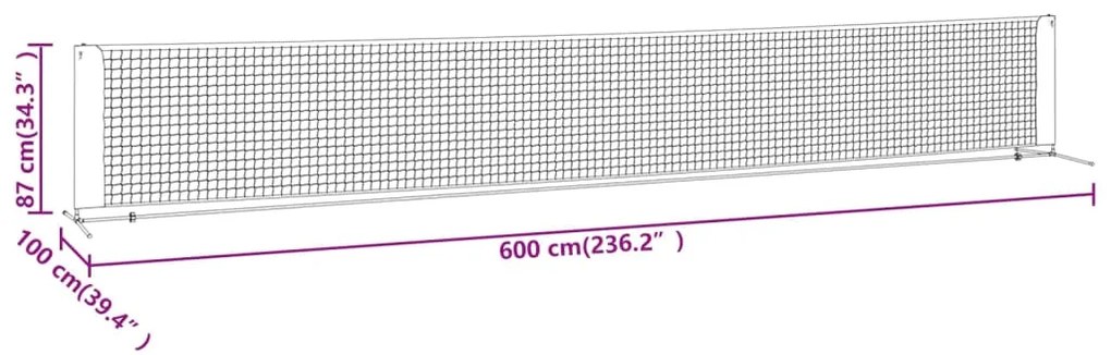 Δίχτυ Τένις Μαύρο &amp; Κόκκινο 600x100x87 εκ. από Πολυεστέρα