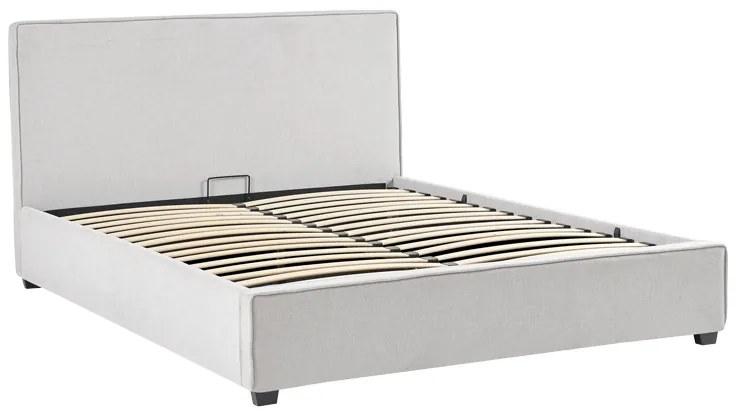 Κρεβάτι διπλό Bedka pakoworld ύφασμα γκρι με αποθηκευτικο χώρο160x200εκ