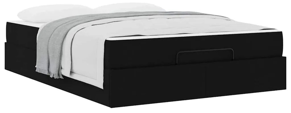 vidaXL Σκελετός Κρεβατιού Μαύρο 140 x 190 cm ύφασμα