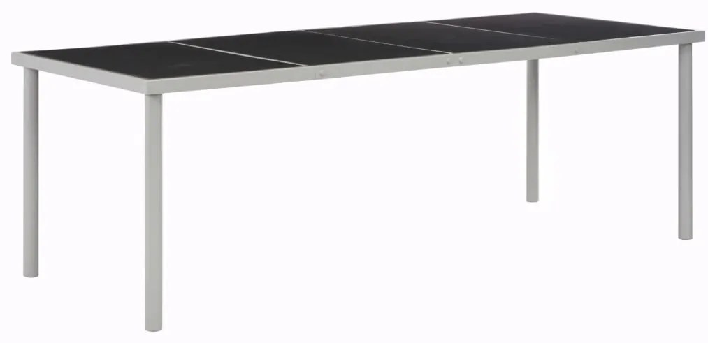 vidaXL Τραπέζι Κήπου Μαύρο 220 x 90 x 74,5 εκ. Ατσάλινο