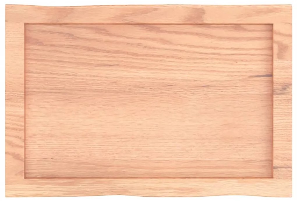 vidaXL Επιφ Τραπεζιού Αν Καφέ 60x40x(2-4)εκ. Ακατέργ. Μασίφ Ξύλο Δρυός