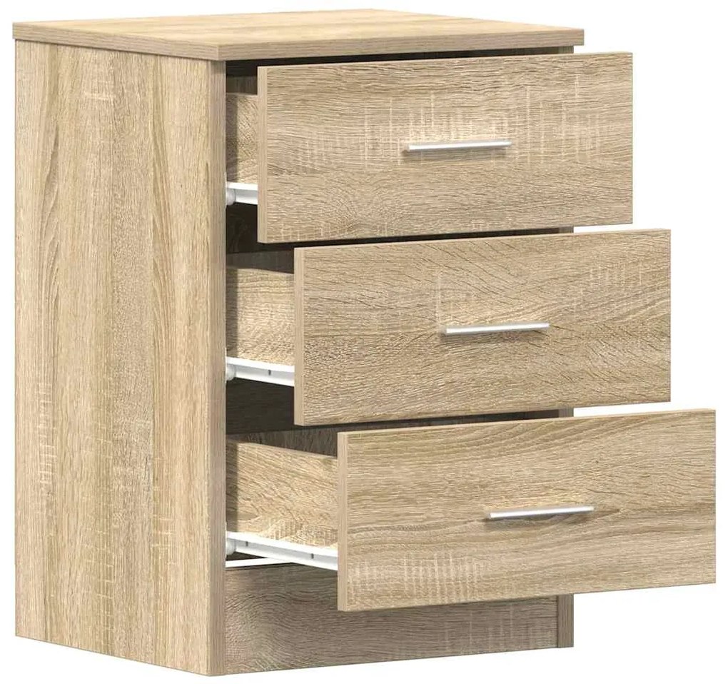 vidaXL Κομοδίνα 2 τεμ. Χρώμα Sonoma Δρυς 38x35x56 εκ. από Επεξ. Ξύλο