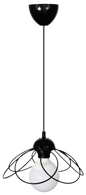 Φωτιστικό οροφής Zufash Megapap E14 μεταλλικό μονόφωτο χρώμα μαύρο 25x25x60εκ.