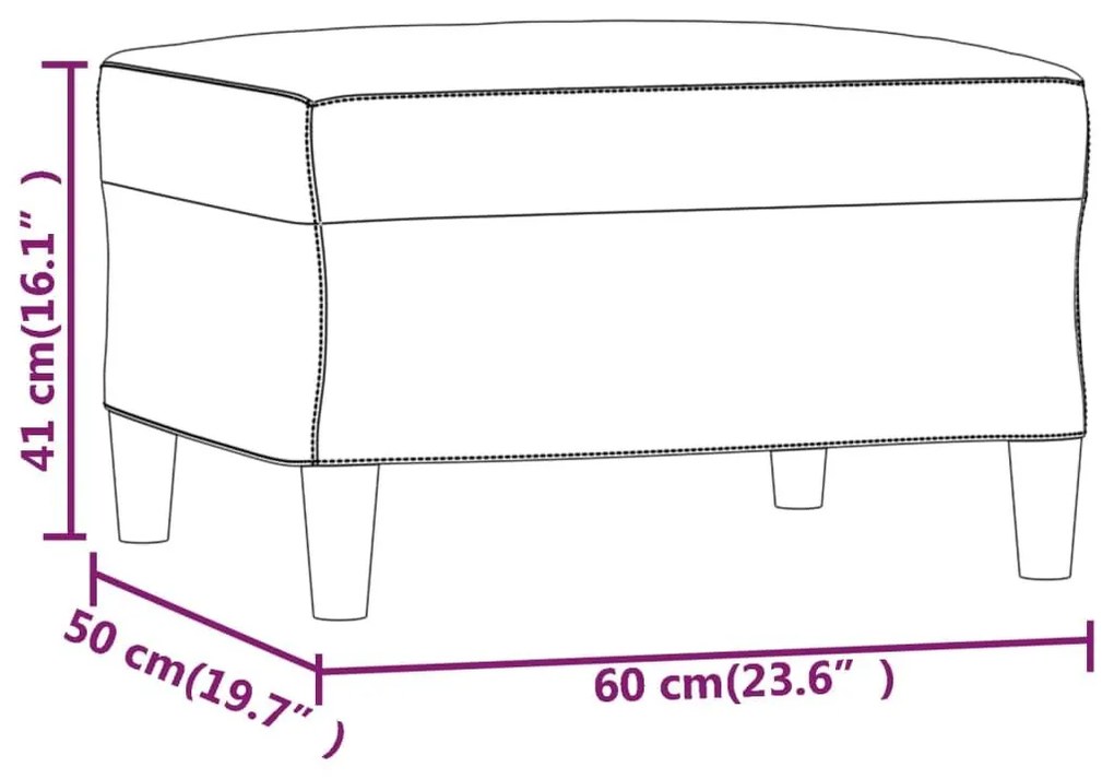 Υποπόδιο Taupe 60x50x41 εκ. Υφασμάτινο - Μπεζ-Γκρι