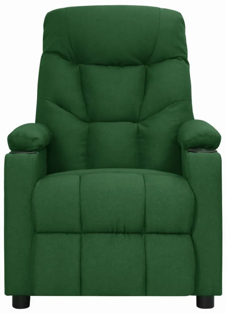 vidaXL Πολυθρόνα Ανακλινόμενη Σκούρο Πράσινο Υφασμάτινη