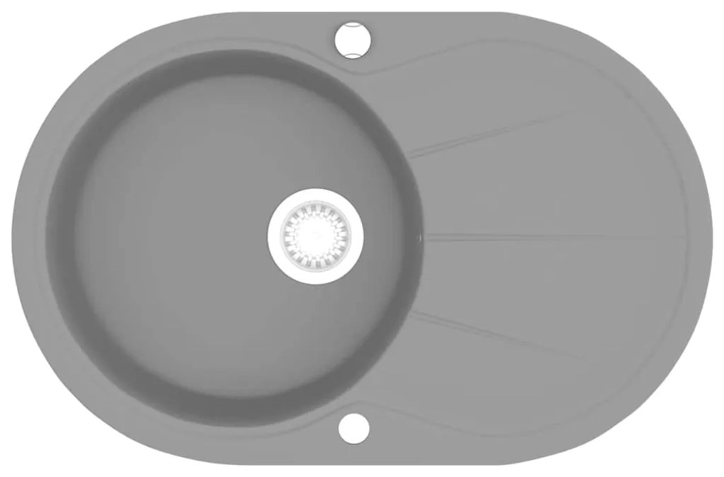 vidaXL Νεροχύτης με Μονή Γούρνα Οβάλ Γκρι Γρανιτένιος