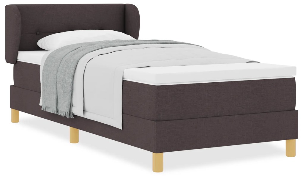 vidaXL κρεβάτι Box Spring με στρώμα καφέ 80x200 εκ. ύφασμα
