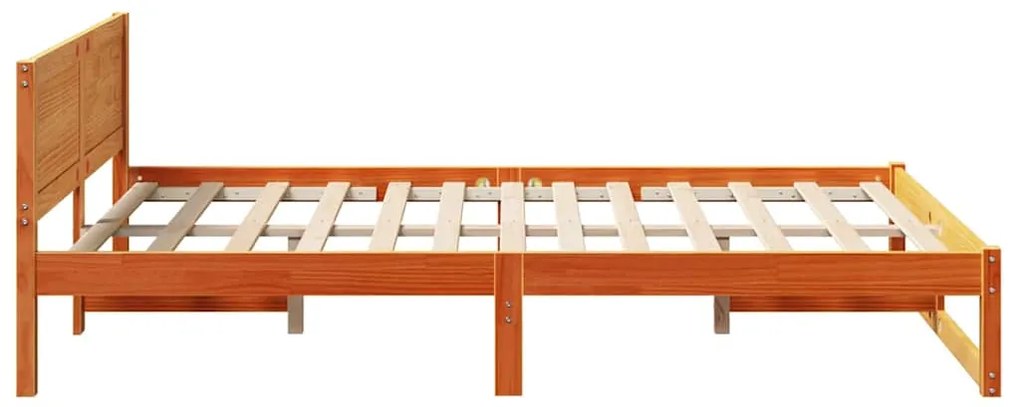 vidaXL Σκελετός Κρεβατιού Καφέ 140 x 190 cm Μασίφ ξύλο πεύκου