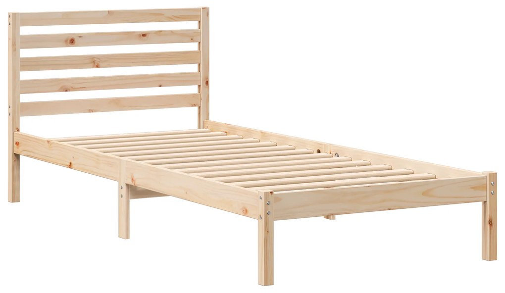 vidaXL Σκελετός Κρεβατιού Καφέ 80 x 210 cm Μασίφ ξύλο πεύκου