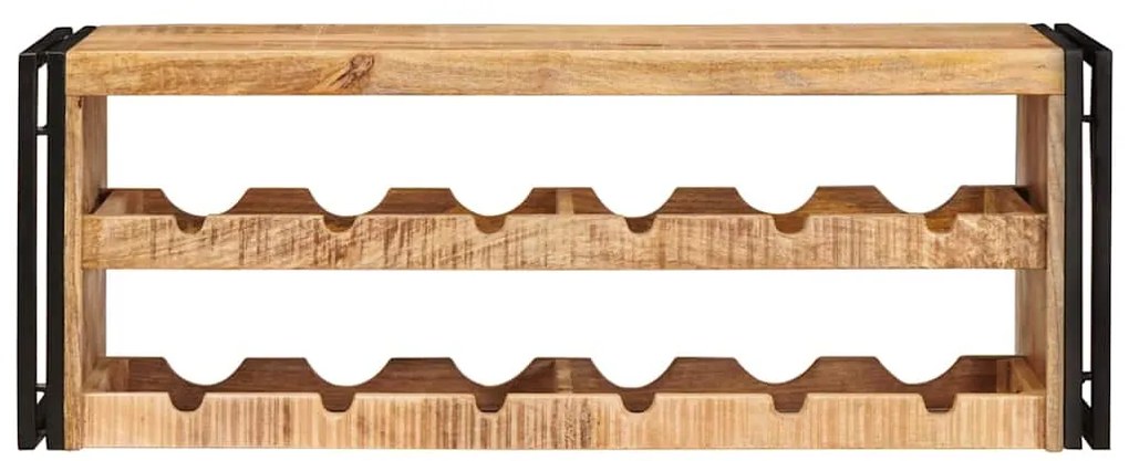 vidaXL Ράφι Κρασιού Καφέ 100 x 45 x 33 εκ Σταθερό Χοντρό Ξύλο Μάνγκο