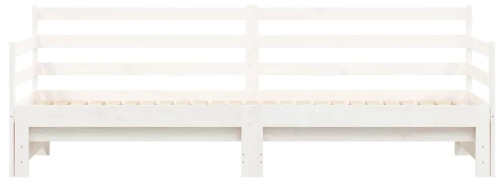 vidaXL Καναπές Κρεβάτι Συρόμενος Λευκός 90 x 200 εκ. Μασίφ Ξύλο Πεύκου