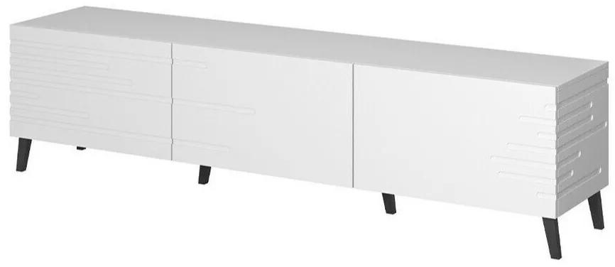Τραπέζι Tv Charlotte 142, Άσπρο, Ο αριθμός των θυρών: 1, 186x48x40cm, 40 kg | Epipla1.gr