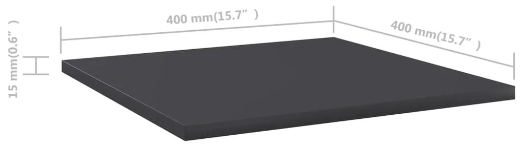 Ράφια Βιβλιοθήκης 8 τεμ. Γκρι 40x40x1,5 εκ. από Επεξ.Ξύλο - Γκρι