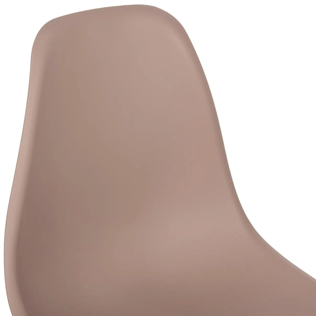 Καρέκλα C8460.35 με Ξύλινα πόδια και κάθισμα Twist PP Καπουτσίνο 46x50x82Υεκ. 4αδα 46x50x82 εκ.