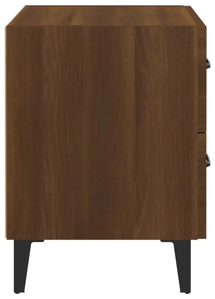 vidaXL Κομοδίνα 2 τεμ. Καφέ Δρυς 40 x 35 x 47,5 εκ.
